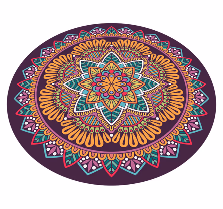 Vinyl Teppich Mandala lebendig blühendes element - TenStickers