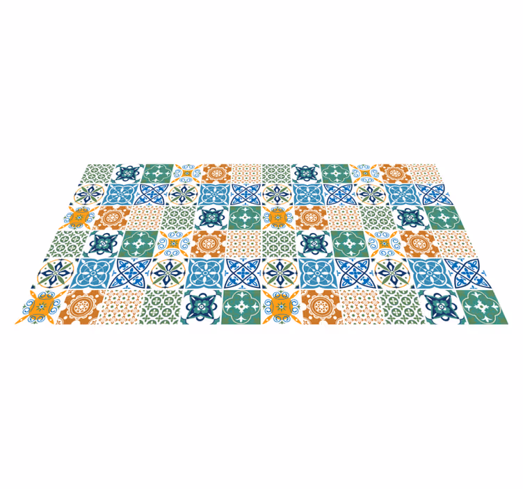 Vinyl Teppich Fliesenoptik lebendige motive - TenStickers