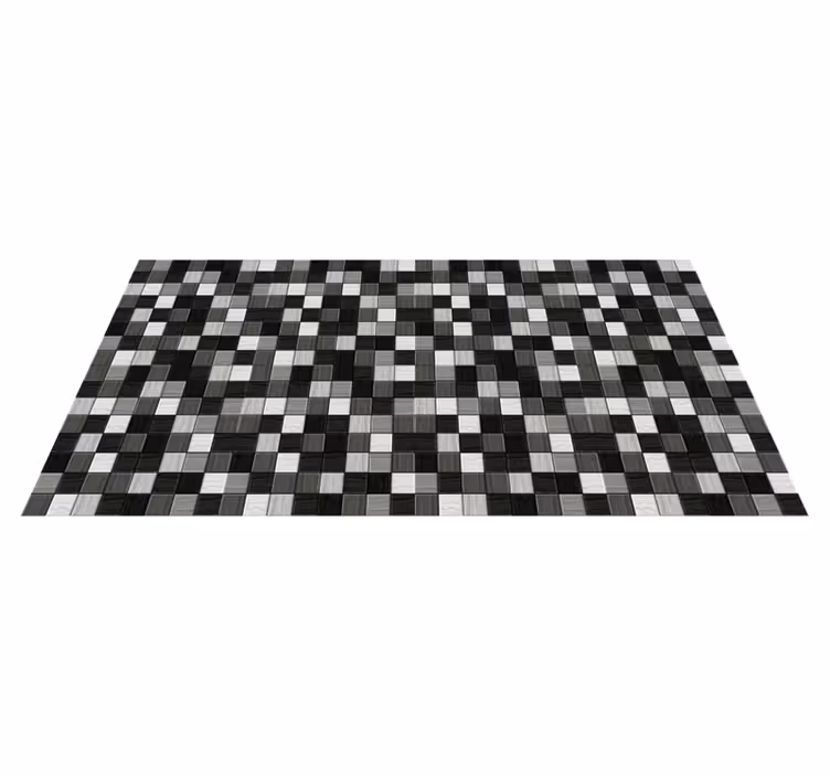 Vinyl Teppich Bad graue schattenquadrate - TenStickers