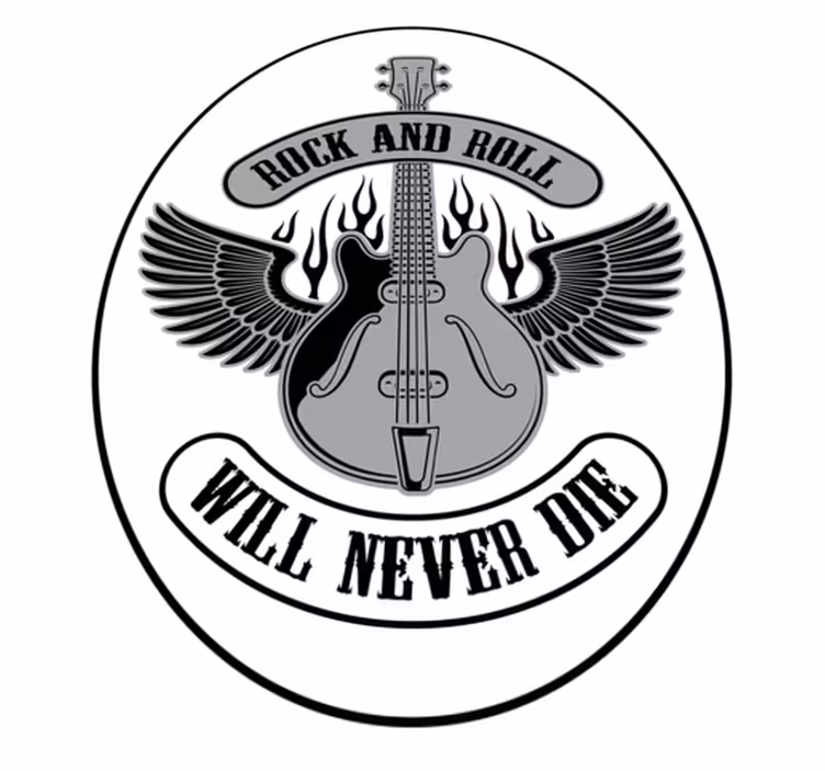Vinyl Teppich mit Namen rock and roll wird niemals sterben - TenStickers