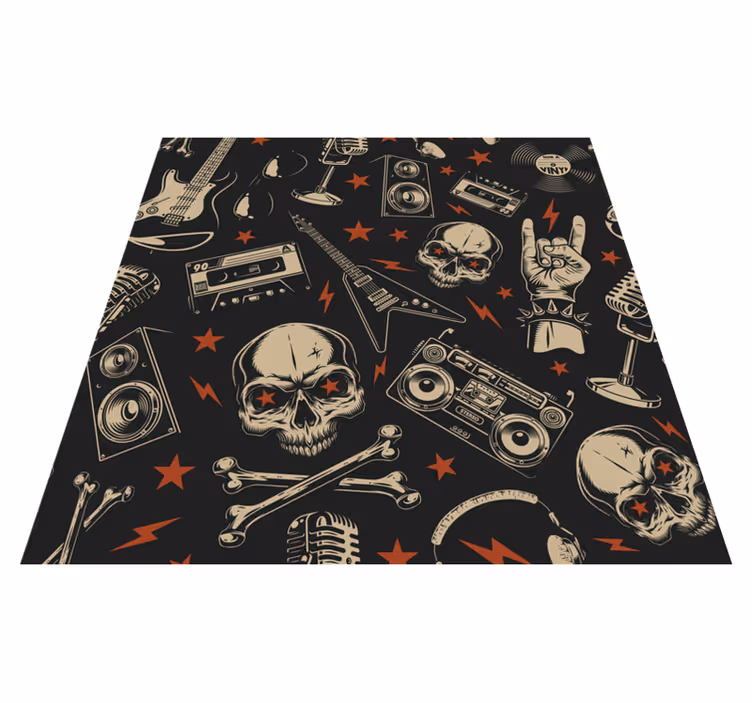 Vinyl Teppich Jugendzimmer rockmusik-thema - TenStickers