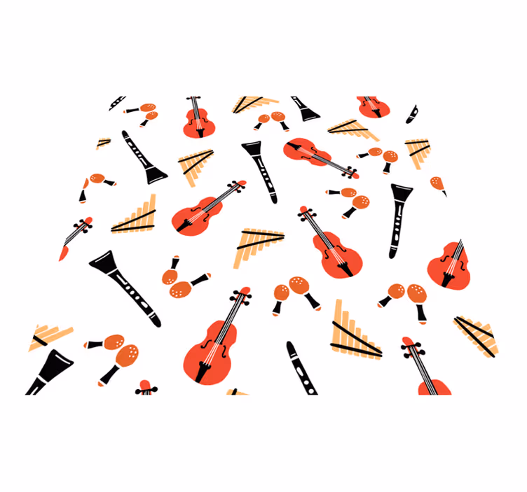 Vinylteppich kindlich mit musikinstrumenten-motiven - TenStickers