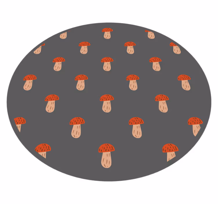Vinyl teppich küche rund mit pilzmuster - TenStickers