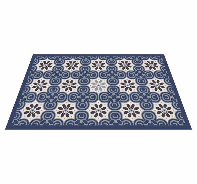 Vinyl Teppich Fliesenoptik elegante florale komposition - TenStickers