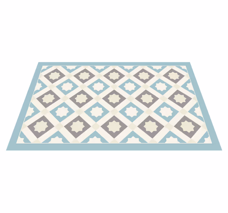 Vinyl Teppich Bad hellblaue geometrische Sterne - TenStickers