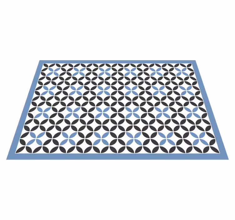 Vinyl teppich geometrisch blaues kreisförmiges muster - TenStickers