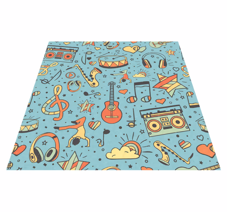 Vinylteppich kindlich musikalische symbole spielerisch - TenStickers