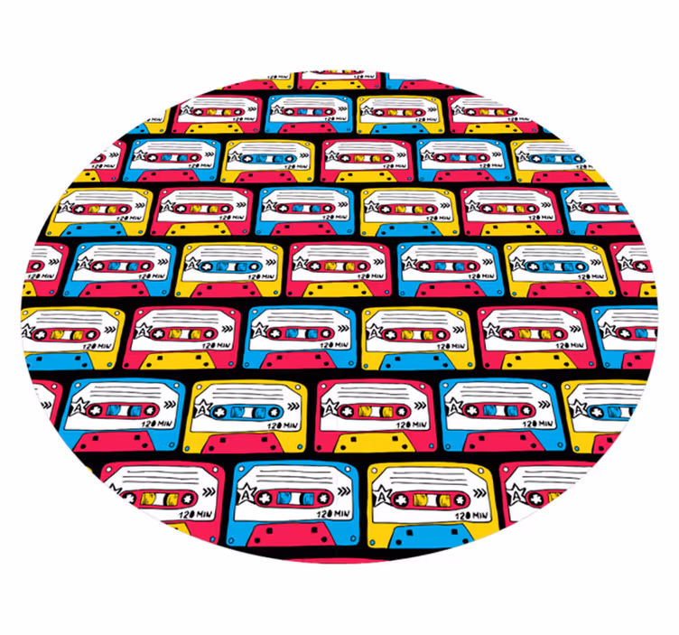 Vinyl teppich vintage mit lebhaften kassettentapes - TenStickers