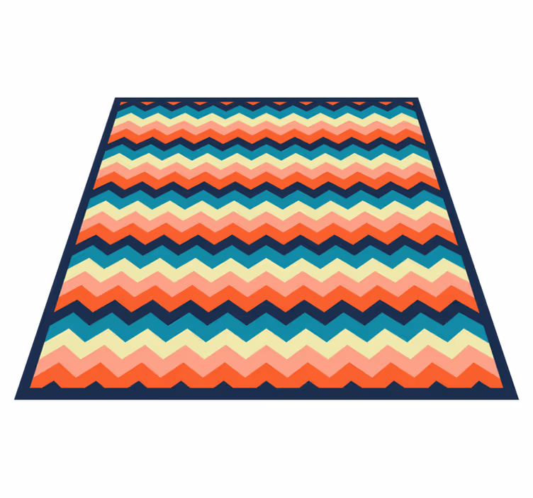 Vinyl teppich gestreift mit buntem zickzackmuster - TenStickers