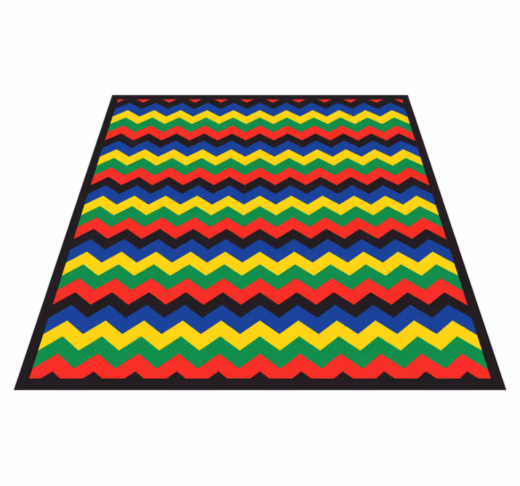 Vinyl teppich geometrisch mit lebhaftem zickzack-design - TenStickers
