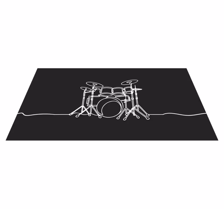 Vinylteppich modern Line art trommel elegantes Design - TenStickers