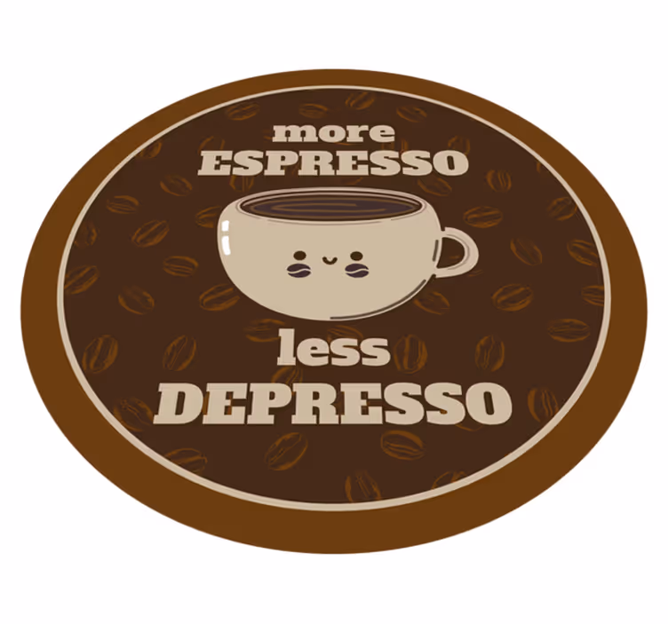 Vinyl Teppich Spruch mehr espresso weniger - TenStickers