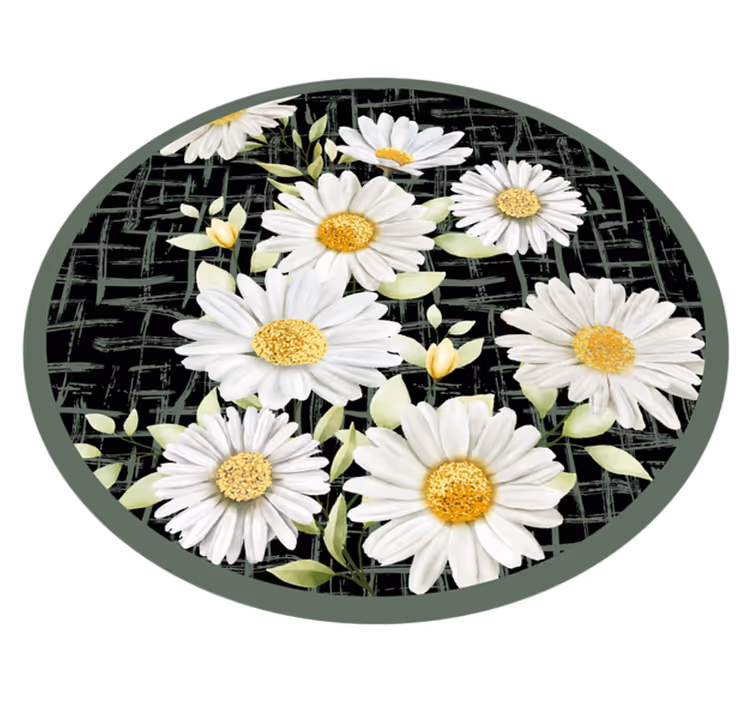 Vinyl Teppich Blumen weißes gänseblümchen-arrangement - TenStickers