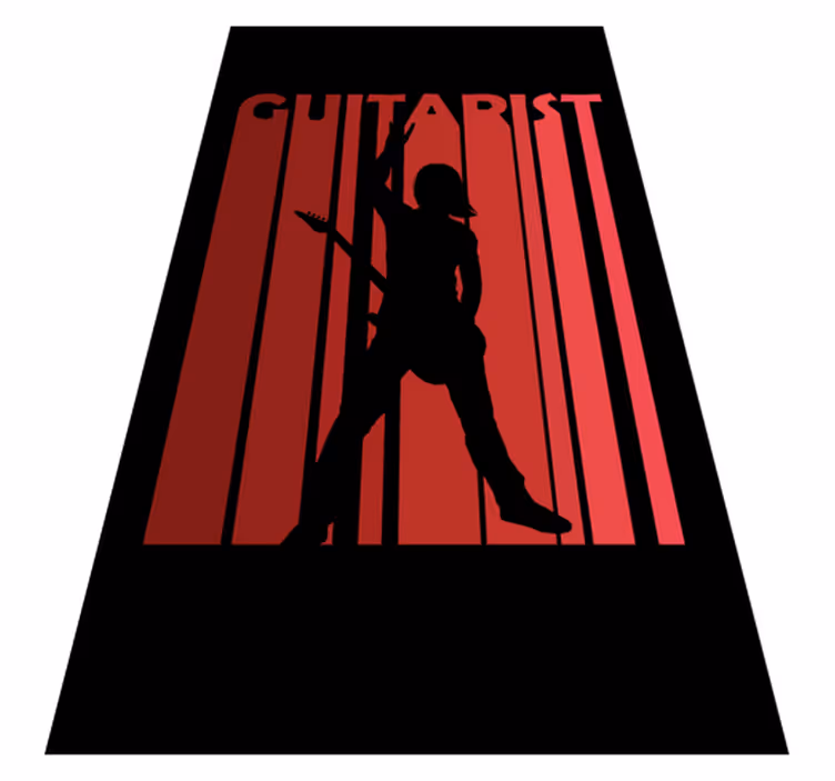 Vinyl teppich textur gitarrist silhouette - TenStickers