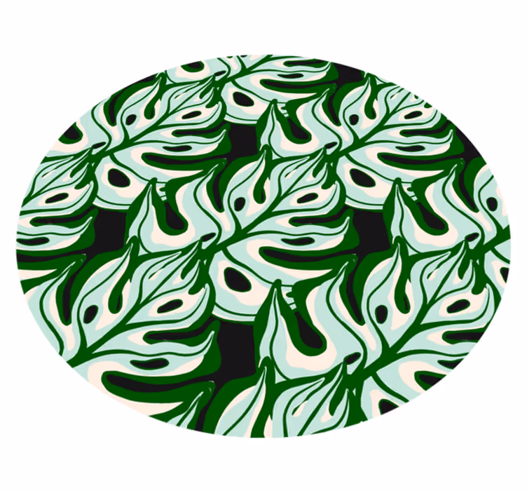 Vinyl teppich natur mit tropischen blättern - TenStickers