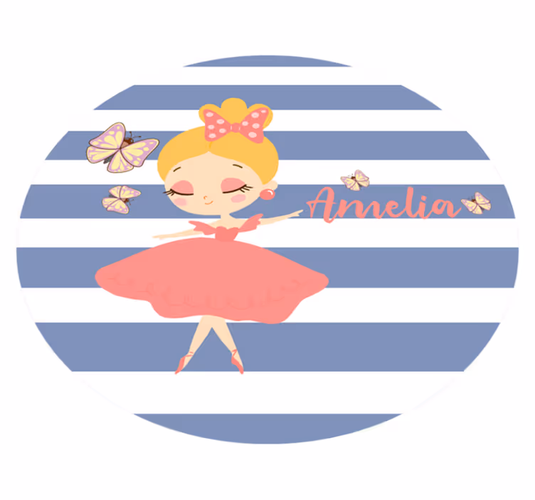 Vinyl Teppich mit Namen ballettfee-anpassung - TenStickers