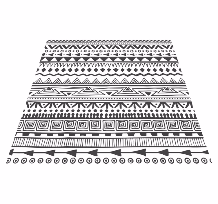 Vinyl Teppich ethnisch weißes und schwarzes design - TenStickers