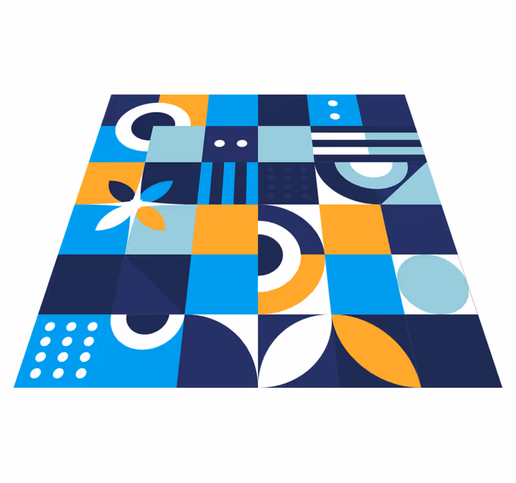 Vinyl Teppich Fliesenoptik geometrische farbformen - TenStickers