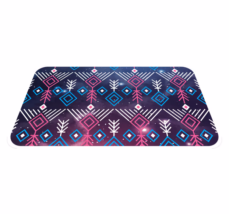 Vinyl Teppich nordisch ethnisches lila und blau - TenStickers