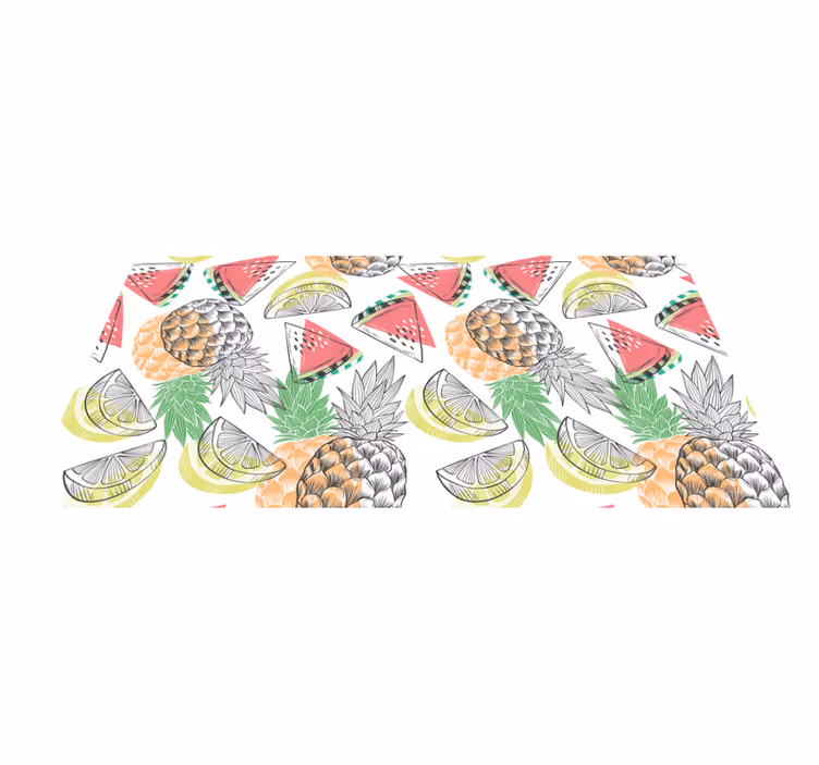 Vinyl Teppich Blumen fruchtig-tropischer charme - TenStickers