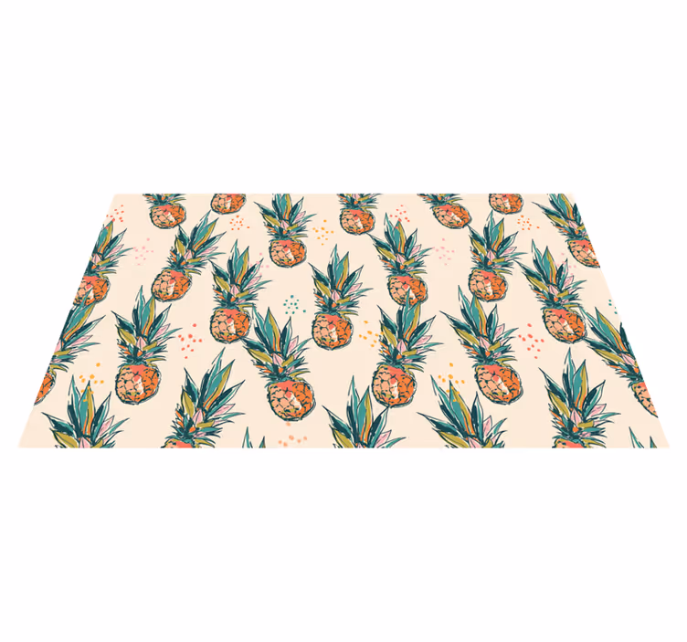 Vinyl Teppich Blumen tropisches ananasmuster - TenStickers