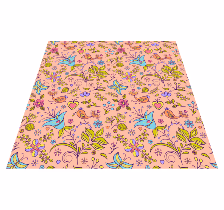 Vinyl teppich blumen mit floralem frühlingsmotiv - TenStickers