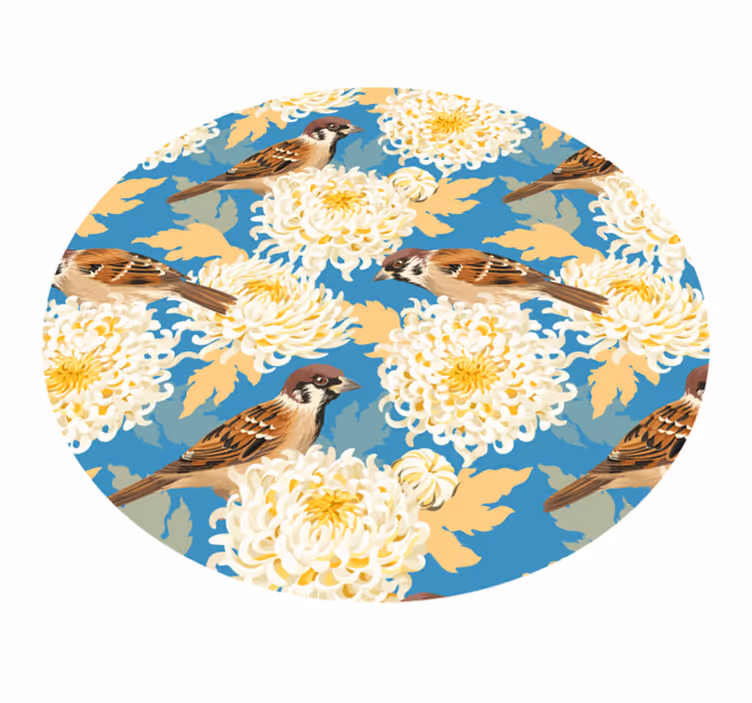 Vinyl teppich blumen spatzenblütenmuster - TenStickers