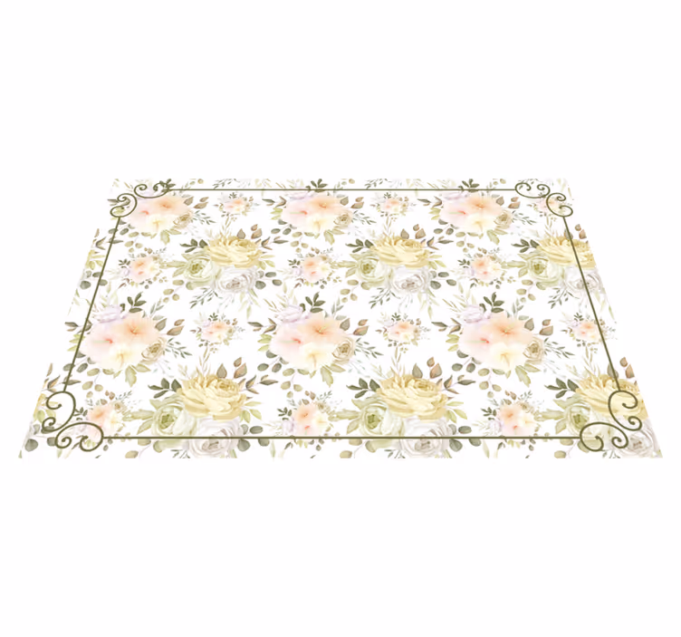 Vinyl Teppich Blumen botanische anmut - TenStickers