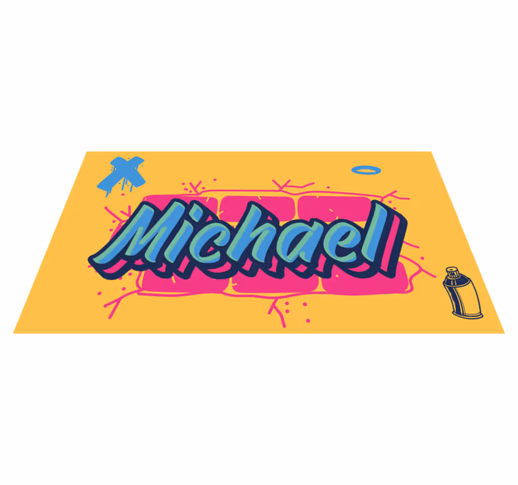 Vinylteppich kindlich graffiti-benutzerdefinierter name - TenStickers