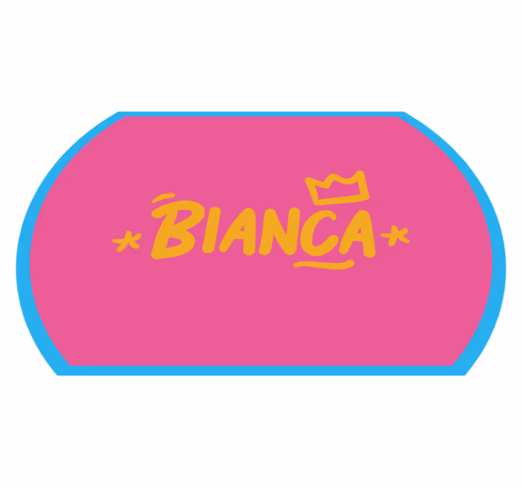 Vinyl teppich mit namen blauer rand - TenStickers