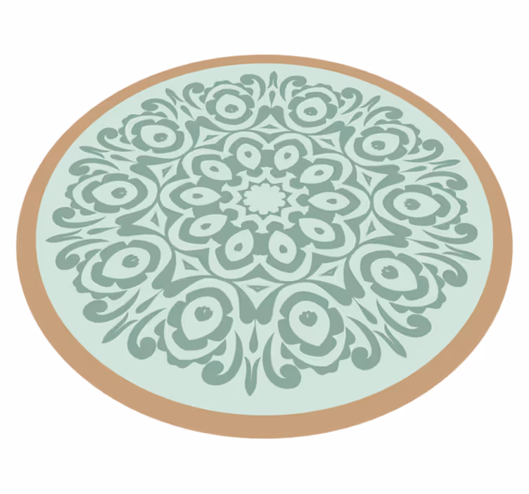 Vinyl Teppich Mandala rundes botanisches arrangement - TenStickers