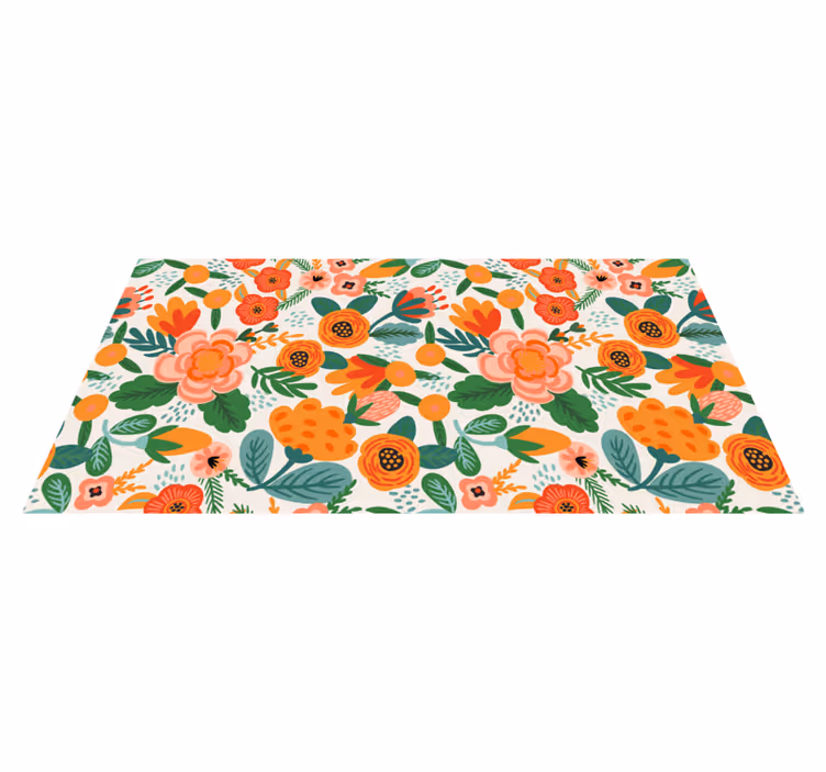 Vinyl Teppich Blumen blumengartenmuster - TenStickers