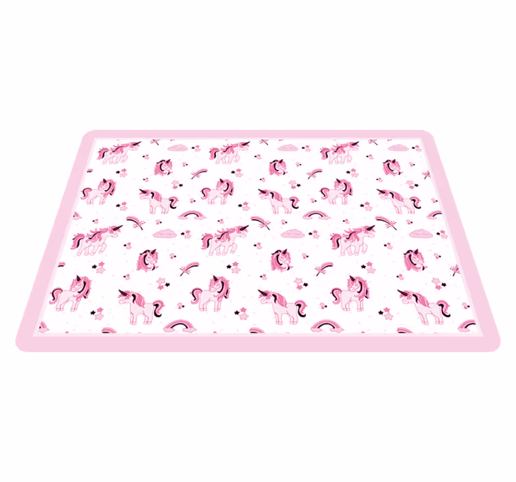 Vinyl Teppich Kinderzimmer einhorn-fantasiereich - TenStickers