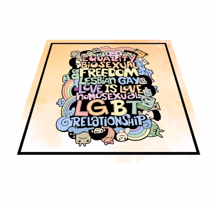 Vinyl Teppich Spruch bunte lgbt-nachricht - TenStickers