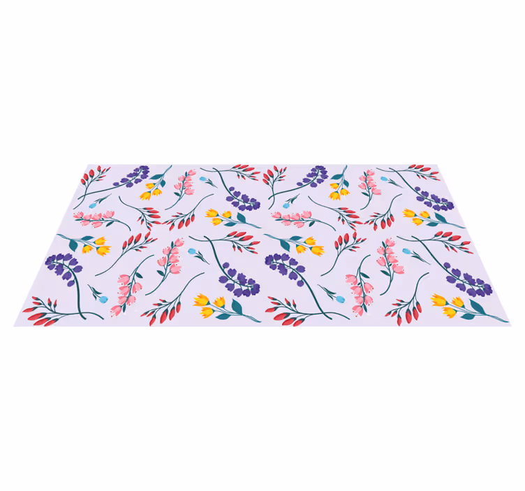 Vinyl Teppich Blumen lila dezentes muster - TenStickers