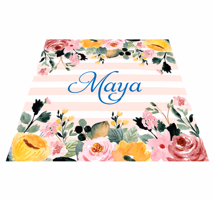 Vinyl Teppich Schlafzimmer florale personalisierung - TenStickers