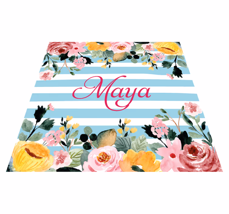 Vinyl Teppich Schlafzimmer individuelles botanisches design - TenStickers