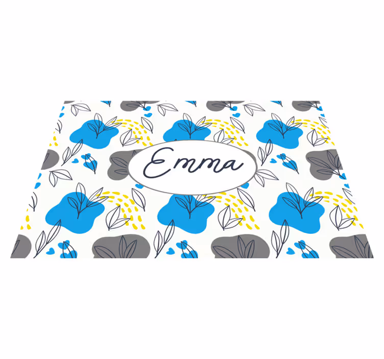 Vinyl Teppich Eingang benutzerdefinierter blumenname - TenStickers
