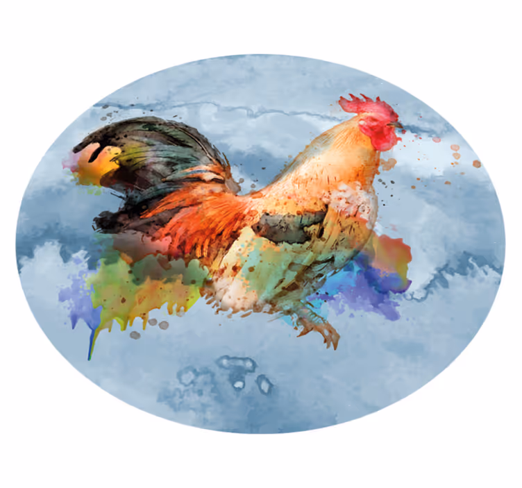 Vinyl teppich tiermuster bunte hahnspritzer - TenStickers