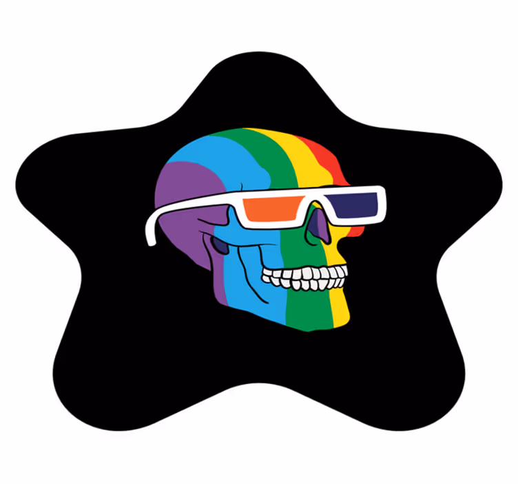 Vinyl Teppich Mosaik bunte totenkopf-sonnenbrillen - TenStickers