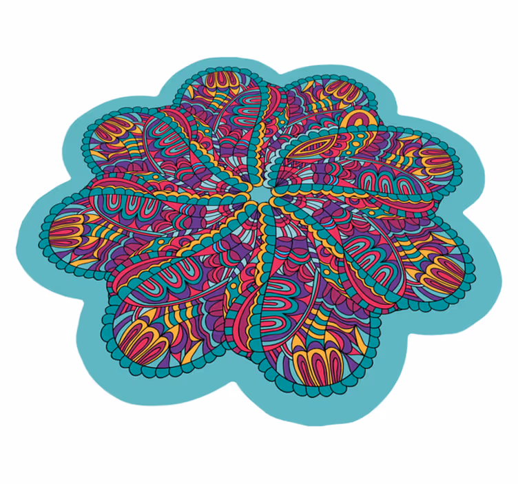 Vinyl Teppich Mandala lebendiges, farbenfrohes motiv - TenStickers