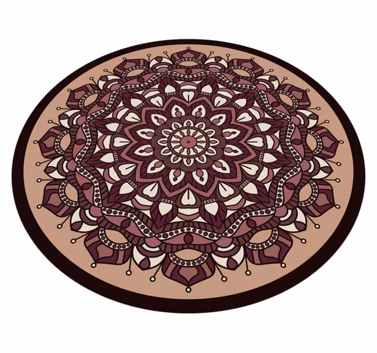 Vinyl teppich mandala braunes komplexes muster - TenStickers