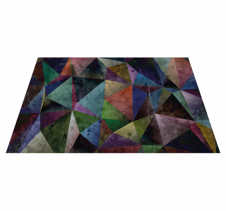 Vinyl Teppich geometrisch buntes dreiecksmosaik - TenStickers