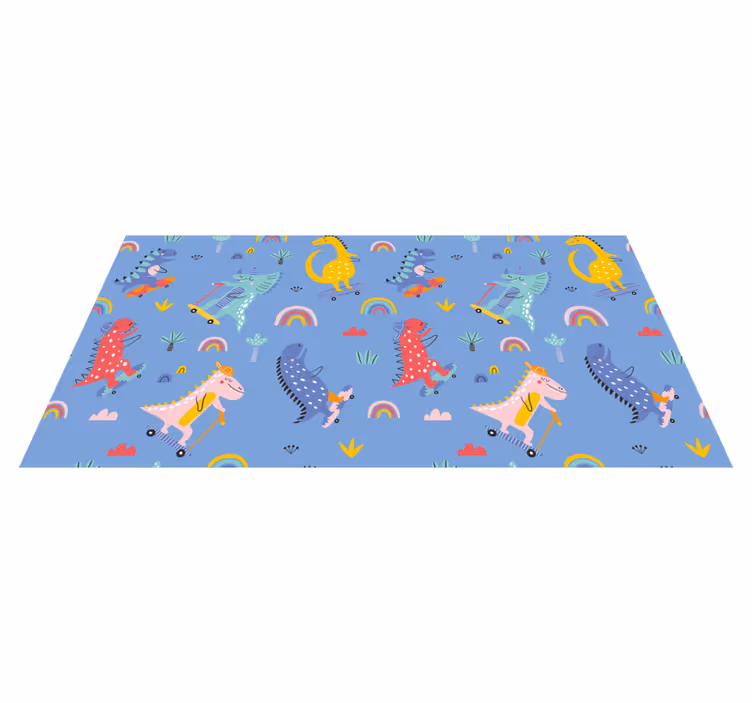 Vinyl Teppich Kinderzimmer buntes dinosaurier-abenteuer - TenStickers