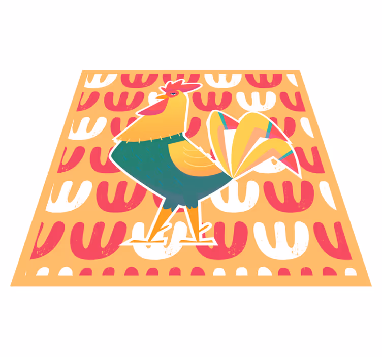 Vinyl Teppich Tiere bunte hahnkunst - TenStickers