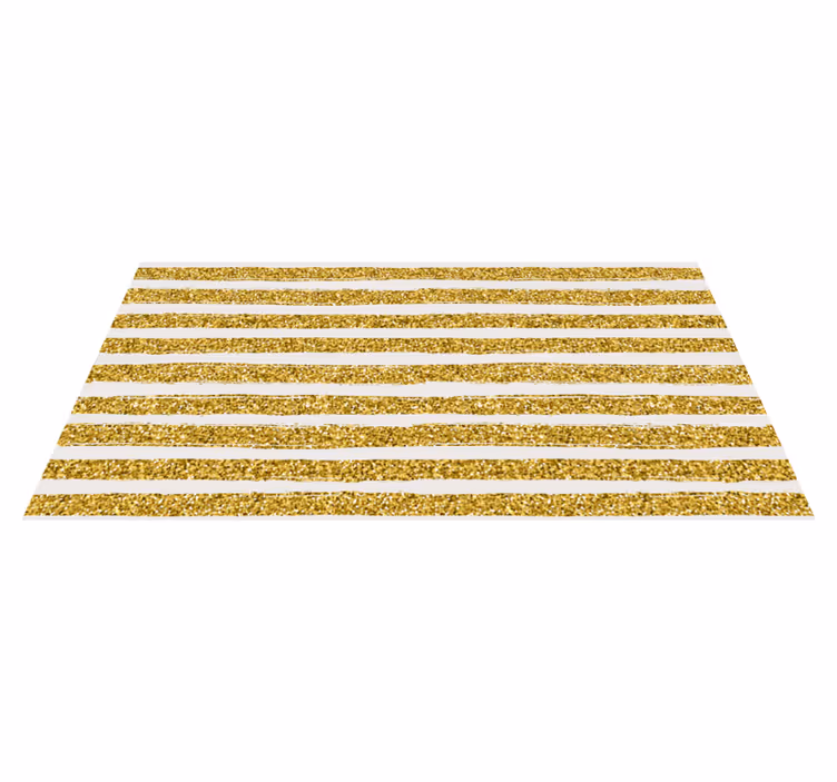 Gestreifter vinyl teppich mit goldenem glitter - TenStickers