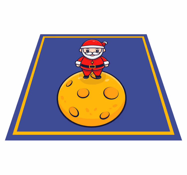 Vinyl Teppich Halloween weihnachtsmann auf dem mond - TenStickers