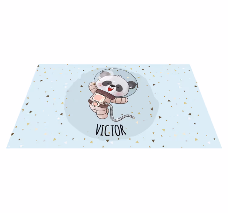 Vinyl Teppich mit Namen süßer panda-astronaut - TenStickers