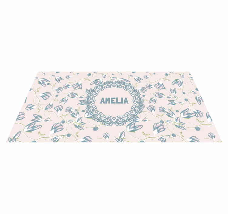 Vinyl Teppich Schlafzimmer blumenmuster mit namen - TenStickers