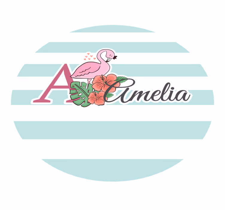 Vinyl Teppich mit Namen flamingo-dekor - TenStickers